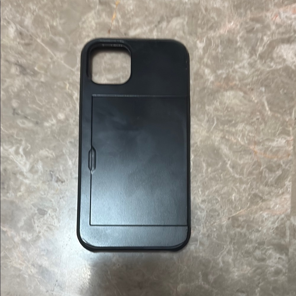Black Matte Protective Phone Case with Card Slot